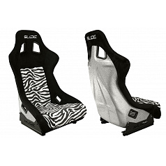 Športové kreslo SLIDE KS2 Premium Čierne & Zebra Velúr Strieborný Trblietavý