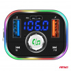 FM vysielač do auta 2×USB-A 1×USB-C microSD 12V 24V AMIO-04652