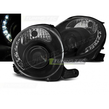 Fiat 500 2007- predná číra black LED (LPFI24)