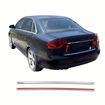 Nerez leštená lišta nad ŠPZ Omtec Audi A4 2004-08 sedan Nerez leštená lišta nad ŠPZ Omtec Audi A4 2004-08 sedan