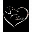 Samolepiaci dekor kovový LOVE DOG