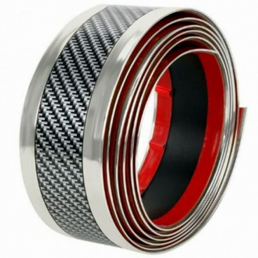 Samolepiaca ozdobná lišta karbónová s chróm krajom 1 m x 50 mm Samolepiaca ozdobná lišta karbónová s chróm krajom 1 m x 50 mm