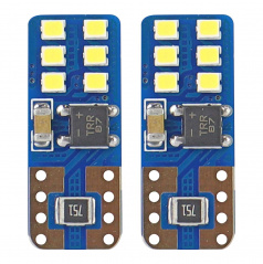 Žiarovka 12 SMD UltraBright LED T10 (W5W) 12V/24V biela CAN-BUS