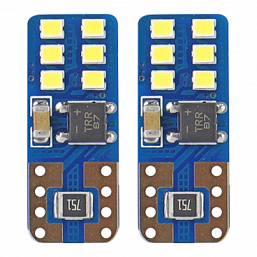 Žiarovka 12 SMD UltraBright LED T10 (W5W) 12V/24V biela CAN-BUS