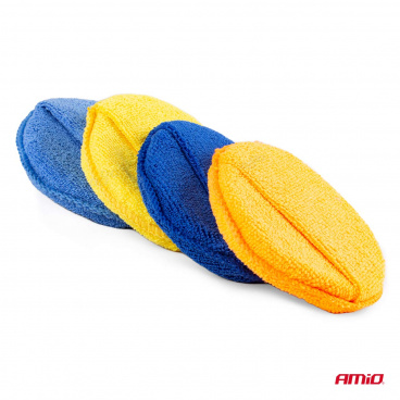 Sada 4 okrúhlych leštidiel z mikrovlákna s vreckom na prsty 4x125 mm Sada 4 okrúhlych leštidiel z mikrovlákna s vreckom na prsty 4x125 mm