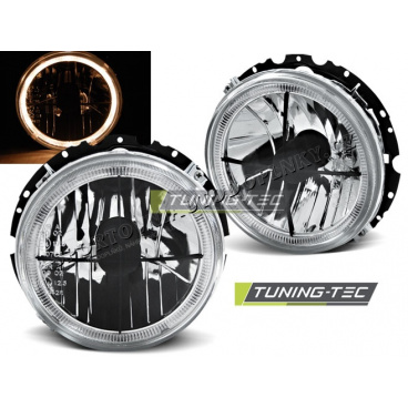 VW Golf 1 05.1974-07.1983 predné číre svetlá Angel Eyes chrome black cross vonkajšie (LPVWH3)