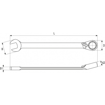 Klíč očkoplochý ráčnový 27mm Klíč očkoplochý ráčnový 27mm