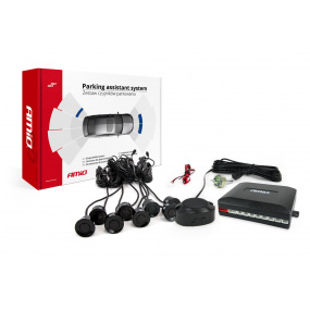 Sada parkovacích senzorov s bzučiakom, 8 čidiel, čierna AMIO-01575