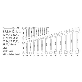Sada klíčů očkoplochých 25ks 6-32 mm Sada klíčů očkoplochých 25ks 6-32 mm