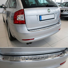 Nerez chróm ochranný panel nárazníku OMTEC Škoda Octavia II Facelift Combi 2004-13