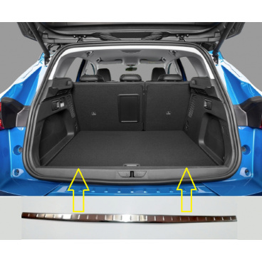 Nerez kryt vnútorné nákladovej hrany zadného nárazníka Opel Grandland X 2018+ Nerez kryt vnútorné nákladovej hrany zadného nárazníka Opel Grandland X 2018+