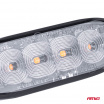 Výstražná plochá blikajúca lampa 4 LED R65 R10 12-24V AMIO-02298