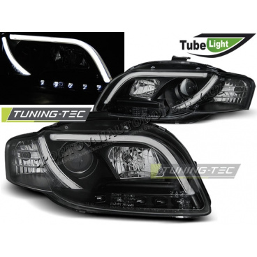 AUDI A4 B7 11.2004-03.2008 Predné číre svetlá LED TUBE LIGHTS BLACK (LPAU90)