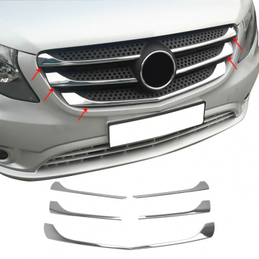 Nerez chróm lišty prednej masky OMTEC Mercedes Vito W447 2014-20