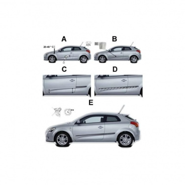 Ochranné bočné lišty na dvere, Škoda Fabia III, 2015+