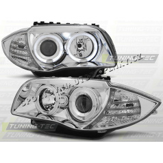 BMW E87/E81 2004-07 Predné číre svetlá Angel eyes chrom