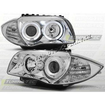 BMW E87/E81 2004-07 Predné číre svetlá Angel eyes chrom BMW E87/E81 2004-07 Predné číre svetlá Angel eyes chrom