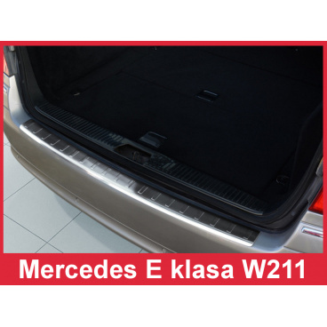 Nerez kryt-ochrana prahu zadného nárazníka Mercedes E W 211 kombi 2002-09 Nerez kryt-ochrana prahu zadného nárazníka Mercedes E W 211 kombi 2002-09