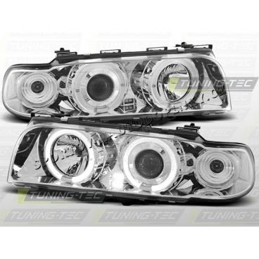 BMW E38 1994-98 Predné číre svetlá Angel Eyes chrome (LPBM36)
