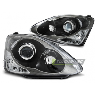 Honda Civic 2001-06 Hatchback predné číre svetlá black (LPHO32)