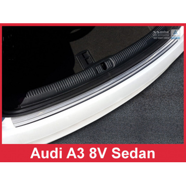 Nerez kryt - ochrana prahu zadného nárazníka Audi A3 2016+ Nerez kryt - ochrana prahu zadného nárazníka Audi A3 2016+