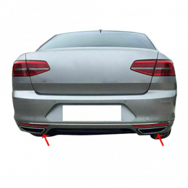 Nerez chróm koncovky výfuku Omtec VW Passat B8 Nerez chróm koncovky výfuku Omtec VW Passat B8