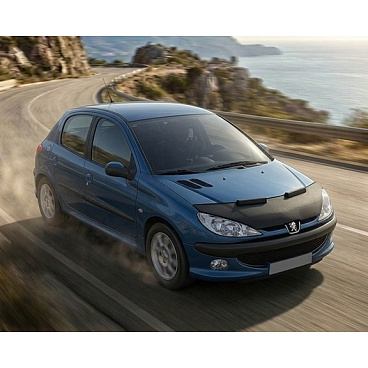 Čierny ochranný poťah prednej časti kapoty Peugeot 206 1998–2012 Čierny ochranný poťah prednej časti kapoty Peugeot 206 1998–2012