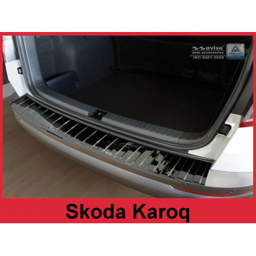Ochranný panel zadného nárazníka Škoda Karoq nerez čierna lesklá Ochranný panel zadného nárazníka Škoda Karoq nerez čierna lesklá