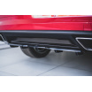 Stredový spojler pod zadný nárazník s rebrovaním s rebrovaním pre Škoda KodiaQ RS, Maxton Design (čierny lesklý plast ABS)