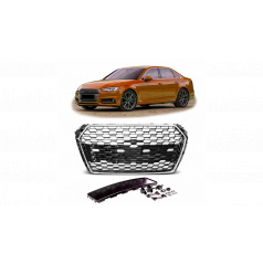 Gril Audi A4 B9 Chróm & Čierny PDC