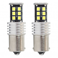 Žiarovky BA15S - 15 SMD LED biele 12/24V CANBUS (2 ks)