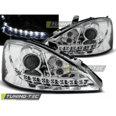 Ford Focus 11.2001-10.2004 predné číre svetlá daylight chrome (LPFO47)