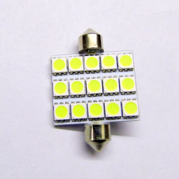15 veľkých LED žiarovka sulfit biela 42 mm II - 1 ks 15 veľkých LED žiarovka sulfit biela 42 mm II - 1 ks