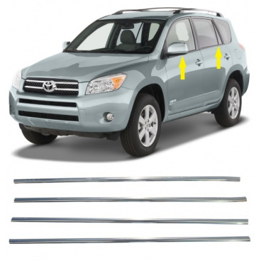 Nerez spodné obloženie okien Toyota RAV4 2005-12 Nerez spodné obloženie okien Toyota RAV4 2005-12