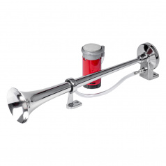 Klakson signálny zvuk fanfára chróm 12V AMIO-03618