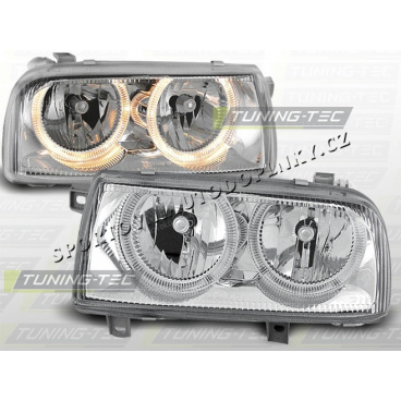 VW Vento 1992-98 Predné číre svetlá Angel Eyes Chrome (LPVW31)