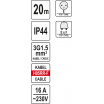 Predlžovač bubnový 4zásuvky IP44 16A 20 m