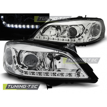 Opel Astra G 09.1997-02.2004 přední čirá světla daylight chrome Opel Astra G 09.1997-02.2004 přední čirá světla daylight chrome