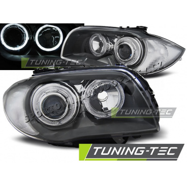 BMW 1 E87 / E81 2004-07 predné číre svetlá Angel Eyes grey (LPBMD6)