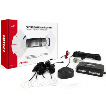 Parkovací systém s akustickou signalizáciou 4 biele senzory Parkovací systém s akustickou signalizáciou 4 biele senzory