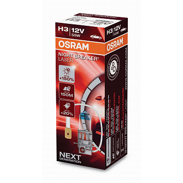 Halogénová žiarovka OSRAM NIGHT BREAKER® LASER H3 12V 55W +150% 1 ks Halogénová žiarovka OSRAM NIGHT BREAKER® LASER H3 12V 55W +150% 1 ks