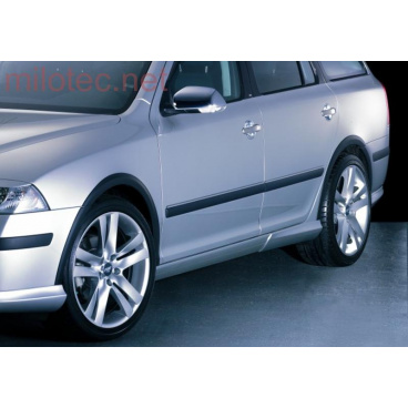 Lemy blatníkov, ABS čierný s rastrom, Škoda Octavia II 2004-08 ne facelift