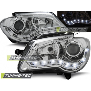 VW Touran 2006-10 Predné číre svetlá Daylight LED chrome (LPVWF4)