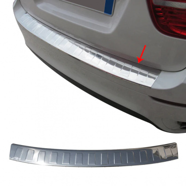 Nerez kryt nákladovej hrany zadného nárazníka Omtec BMW X6 2008-14 brúsený Nerez kryt nákladovej hrany zadného nárazníka Omtec BMW X6 2008-14 brúsený