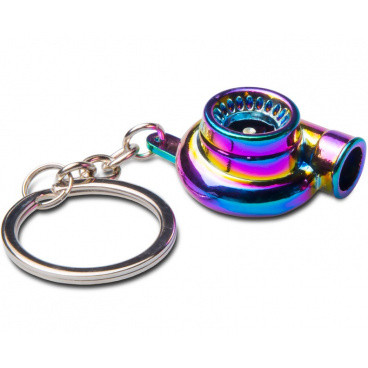 Kovový prívesok na kľúče turbo neon chróm