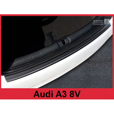 Nerez kryt- čierna ochrana prahu zadného nárazníka Audi A3 8V 2016+ Nerez kryt- čierna ochrana prahu zadného nárazníka Audi A3 8V 2016+