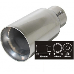 Nerezová koncovka výfuku chróm 7 s uchytením