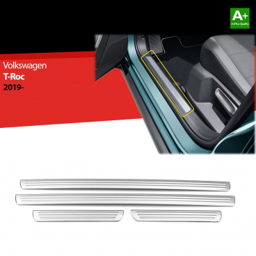 Nerez vnútorné prahy dverí VW T-roc 2017-21 4 ks Nerez vnútorné prahy dverí VW T-roc 2017-21 4 ks