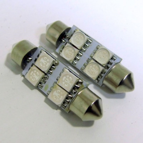 4 LED žiarovky sulfit modré 39 mm s odporom (CANBUS) - 2 ks