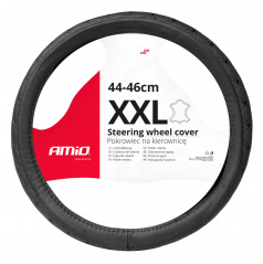 Kožený prešívaný poťah na volant automobilu XXL 44-46cm SWC-51-XXL AMIO-03564